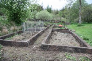 veg path sleepers in place