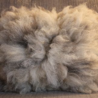 Felted fleece “sheepskin” cushion, natural cream with hints of grey – Herdwick fleece