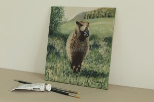 sheep picture - original acrylic painting - Ynca